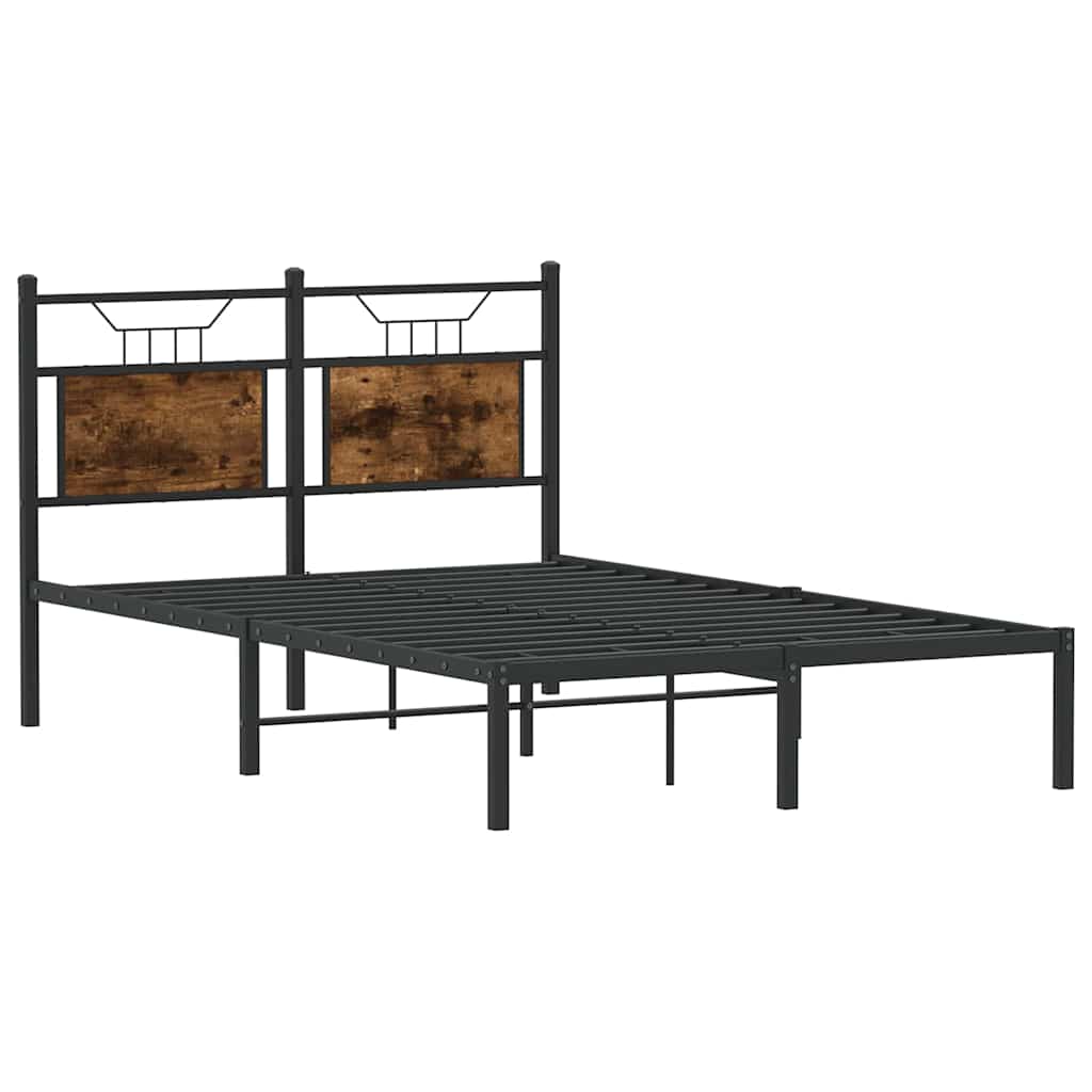 Bed Frame without Mattress Smoked Oak 120x200 cm Engineered Wood