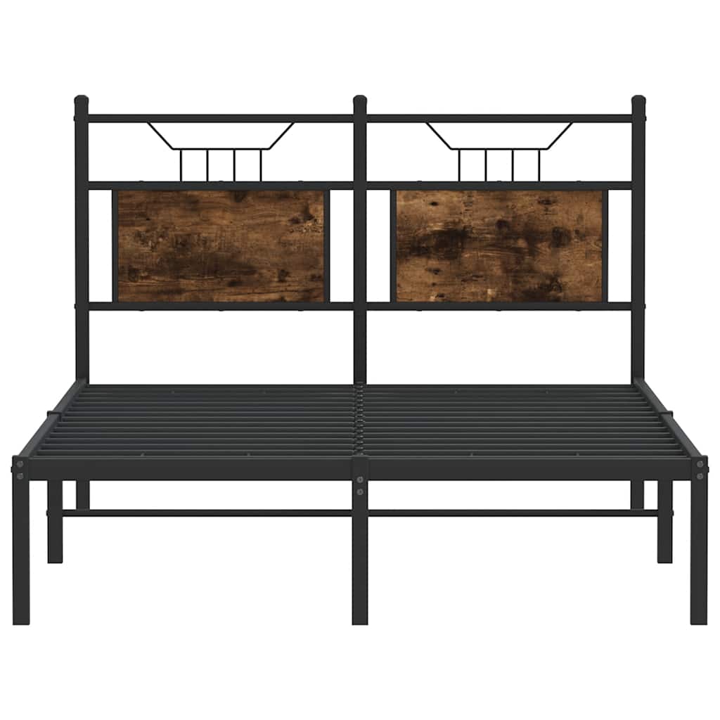 Bed Frame without Mattress Smoked Oak 120x200 cm Engineered Wood