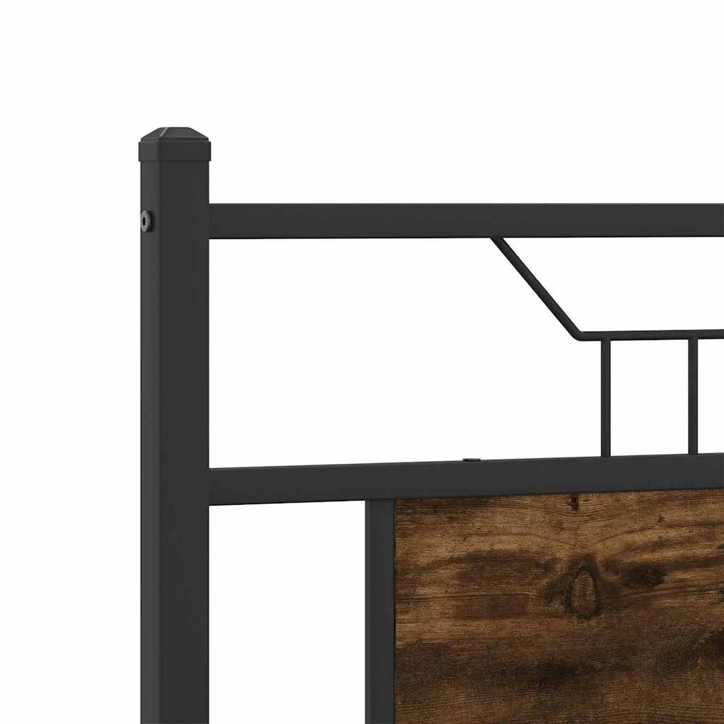 Bed Frame without Mattress Smoked Oak 150x200 cm King Size Engineered Wood