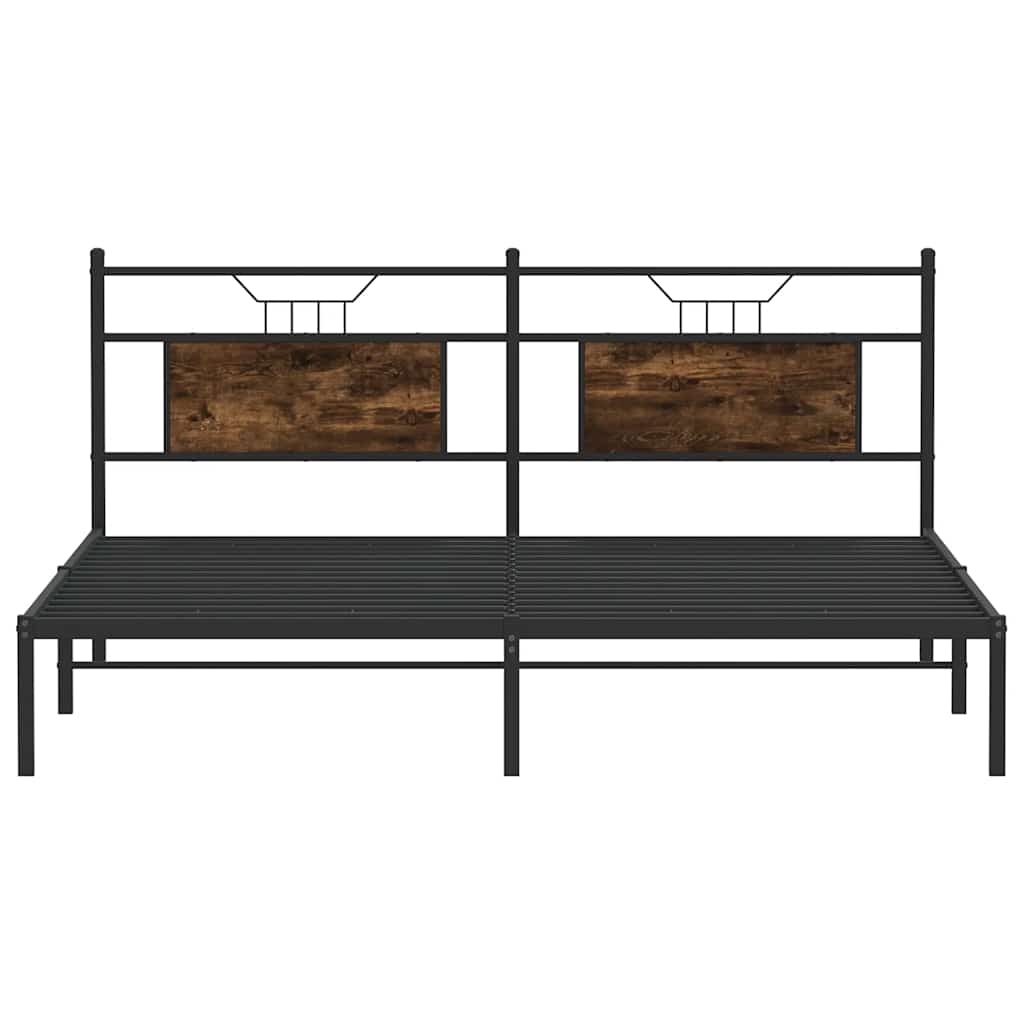 Bed Frame without Mattress Smoked Oak 183x213 cm Engineered Wood