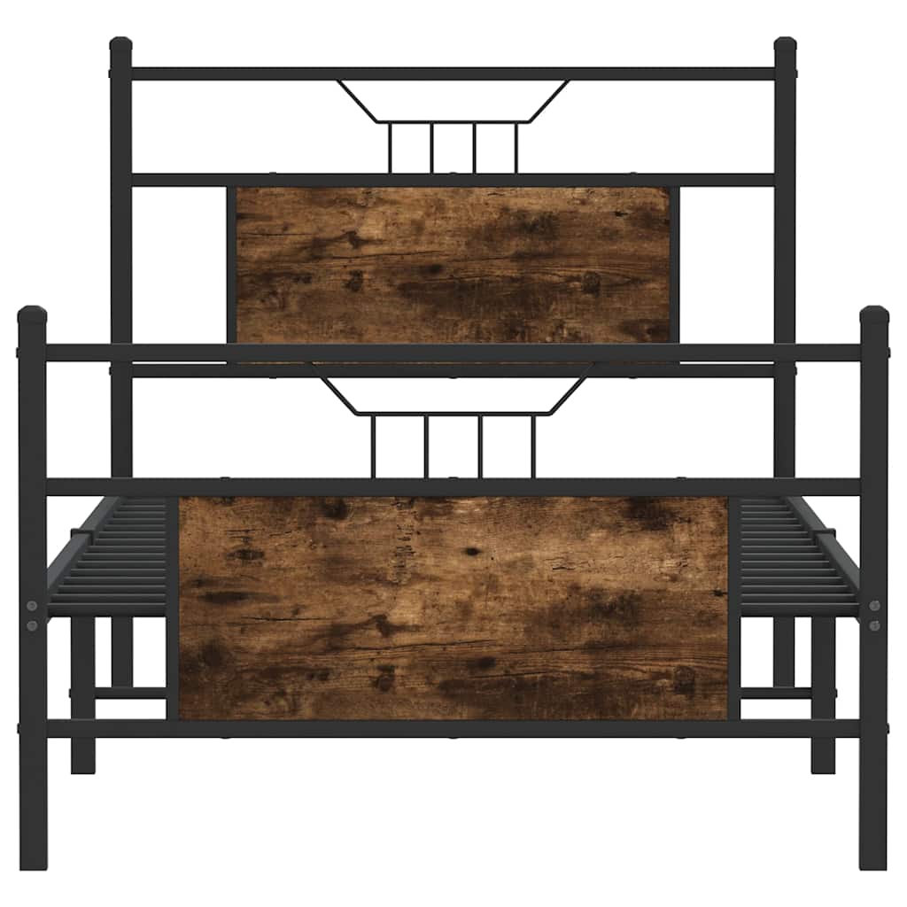 Bed Frame without Mattress Smoked Oak 80x200 cm Engineered Wood