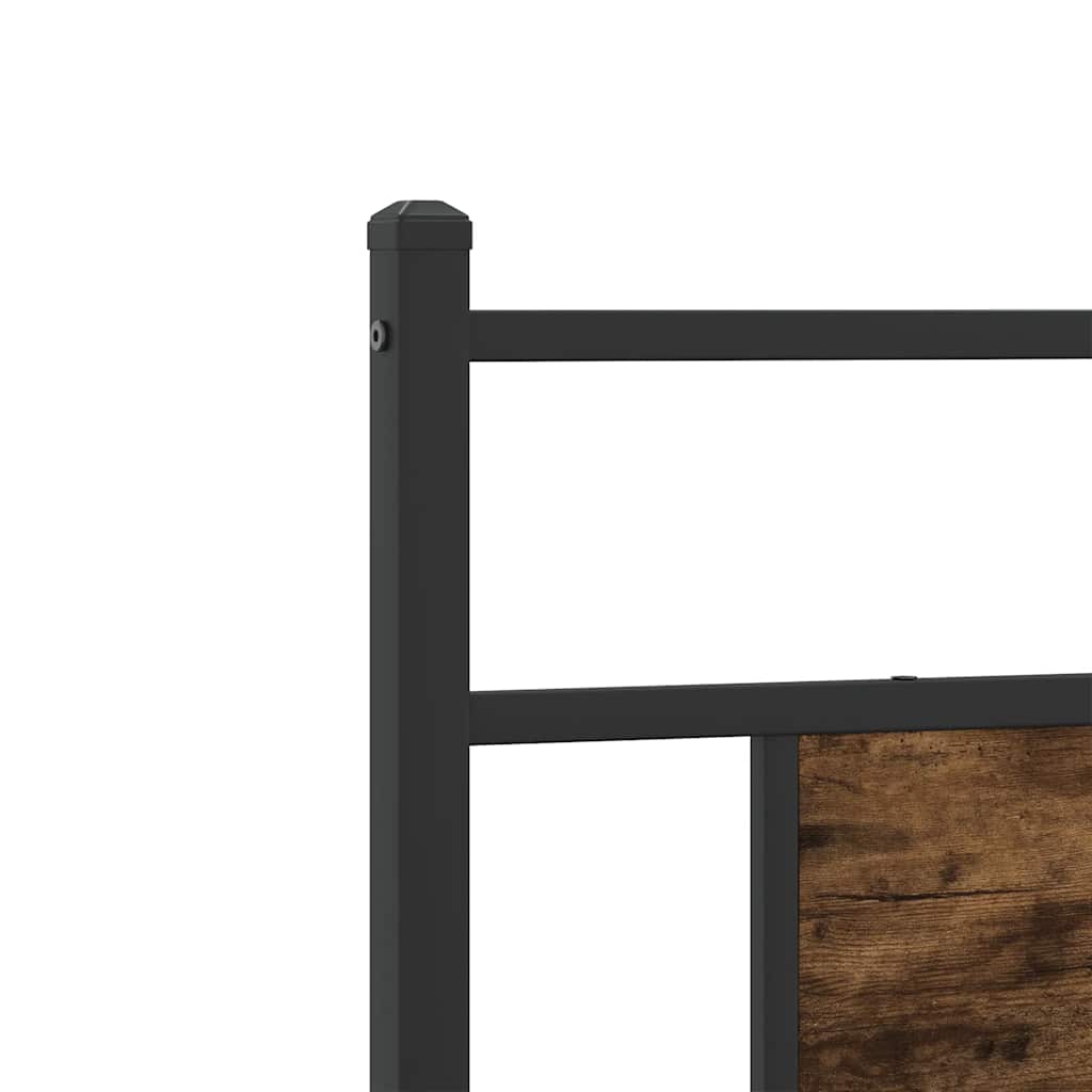 Bed Frame without Mattress Smoked Oak 90x190 cm Single Engineered Wood