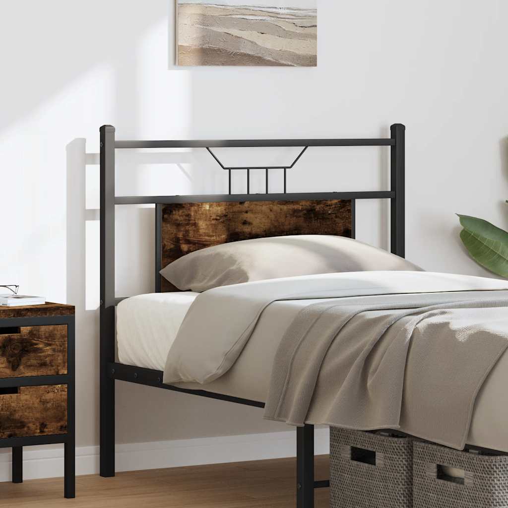 Headboard Smoked Oak 75 cm Engineered Wood and Steel
