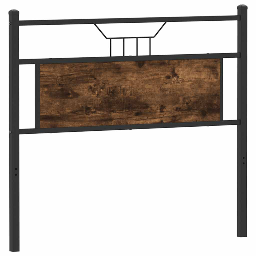 Headboard Smoked Oak 107 cm Engineered Wood and Steel