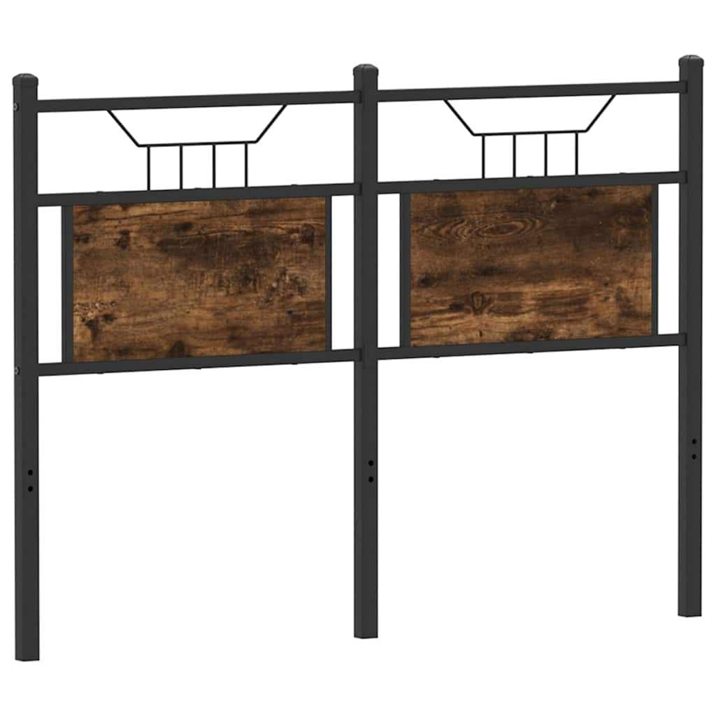 Headboard Smoked Oak 120 cm Engineered Wood and Steel