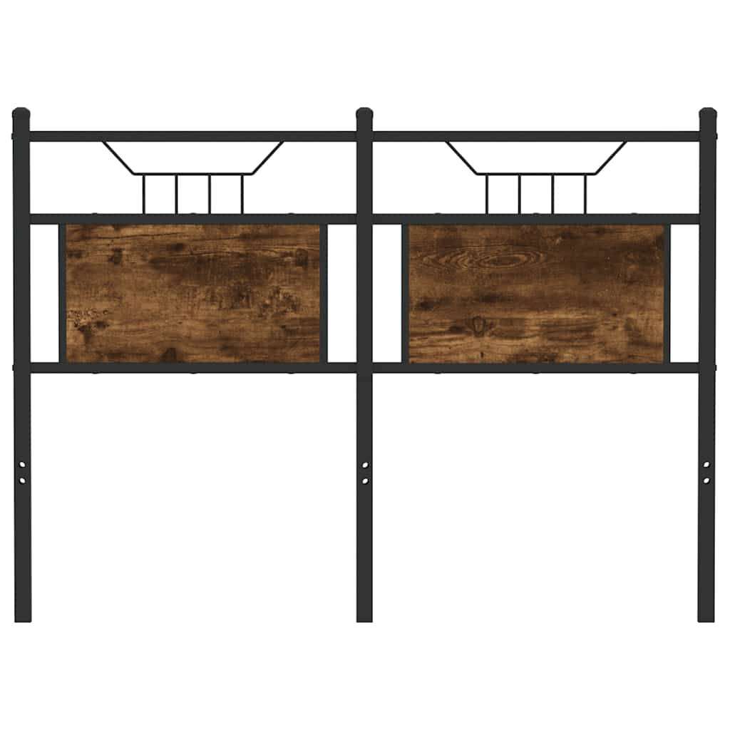 Headboard Smoked Oak 120 cm Engineered Wood and Steel