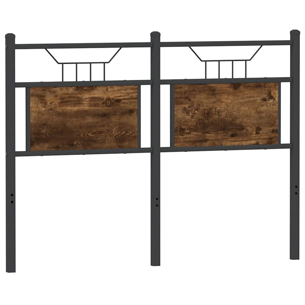 Headboard Smoked Oak 120 cm Engineered Wood and Steel