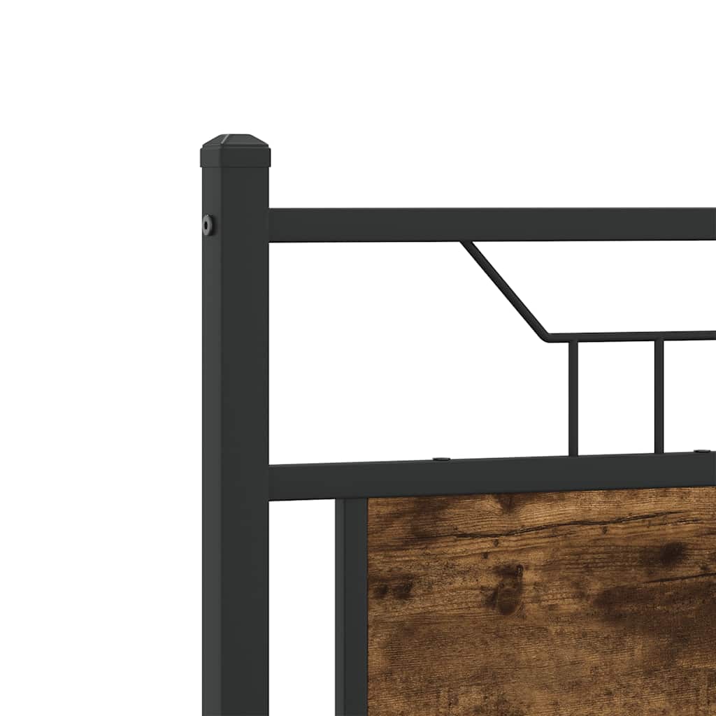Headboard Smoked Oak 120 cm Engineered Wood and Steel