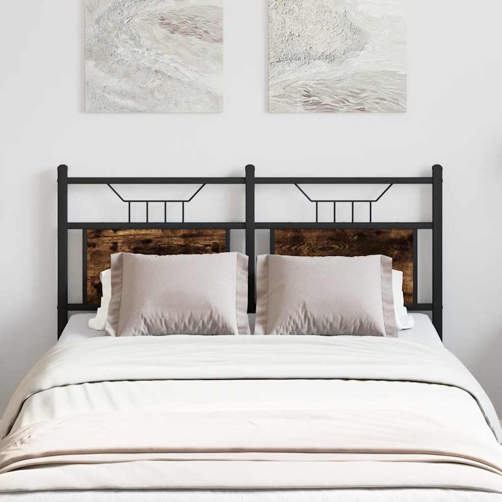 Headboard Smoked Oak 120 cm Engineered Wood and Steel
