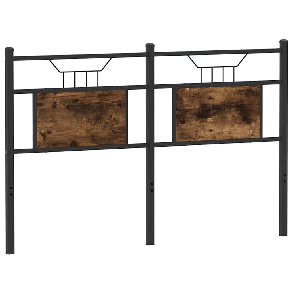 Headboard Smoked Oak 137 cm Engineered Wood and Steel