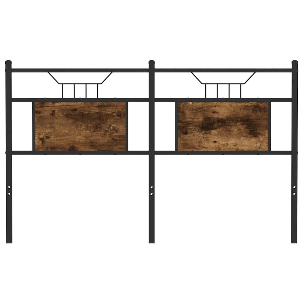 Headboard Smoked Oak 137 cm Engineered Wood and Steel