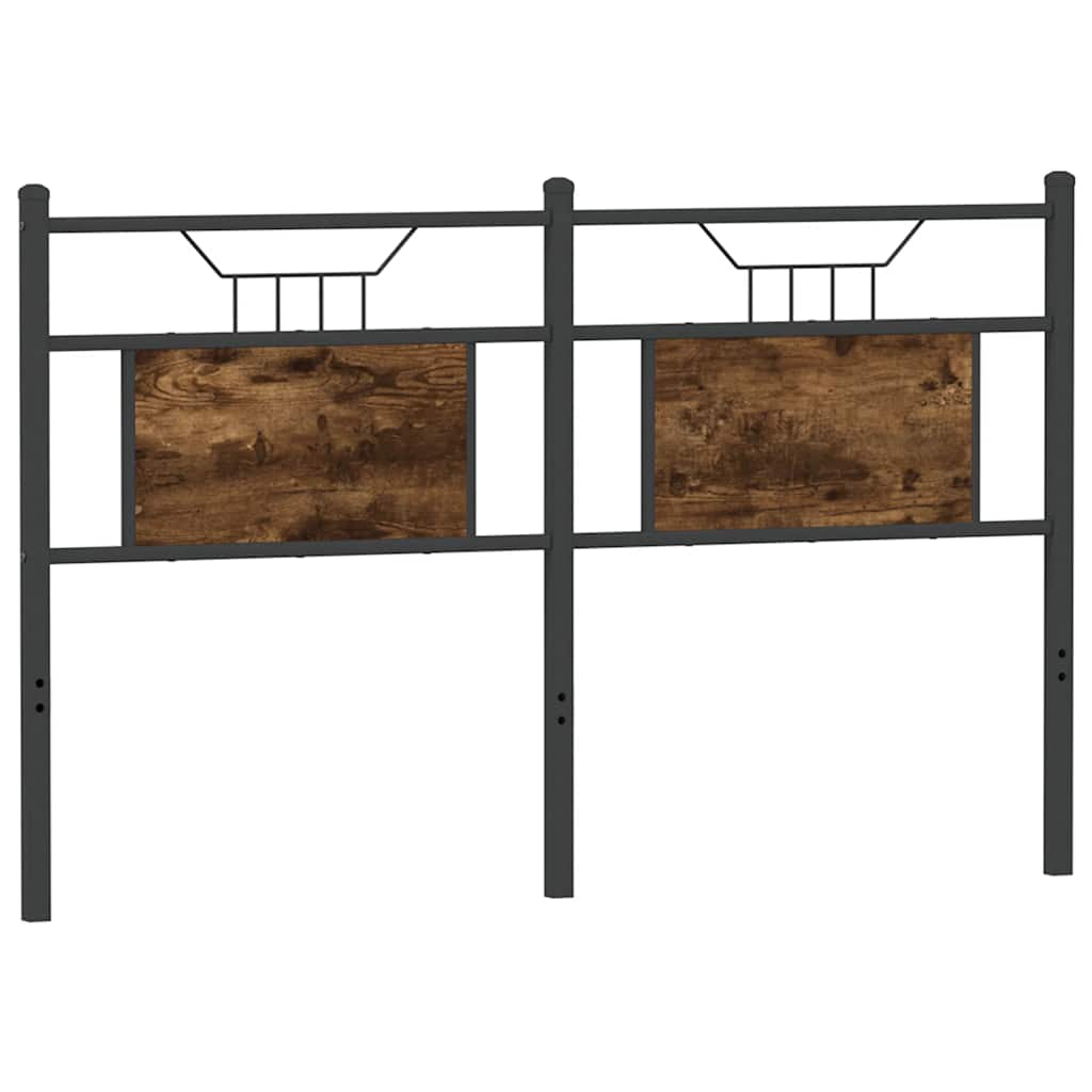 Headboard Smoked Oak 137 cm Engineered Wood and Steel