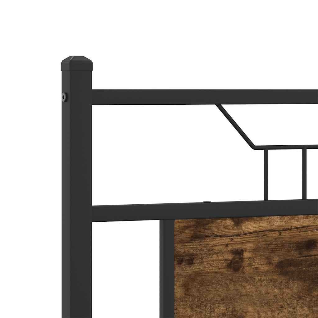 Headboard Smoked Oak 137 cm Engineered Wood and Steel