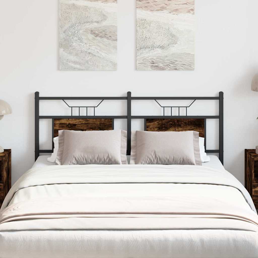 Headboard Smoked Oak 137 cm Engineered Wood and Steel
