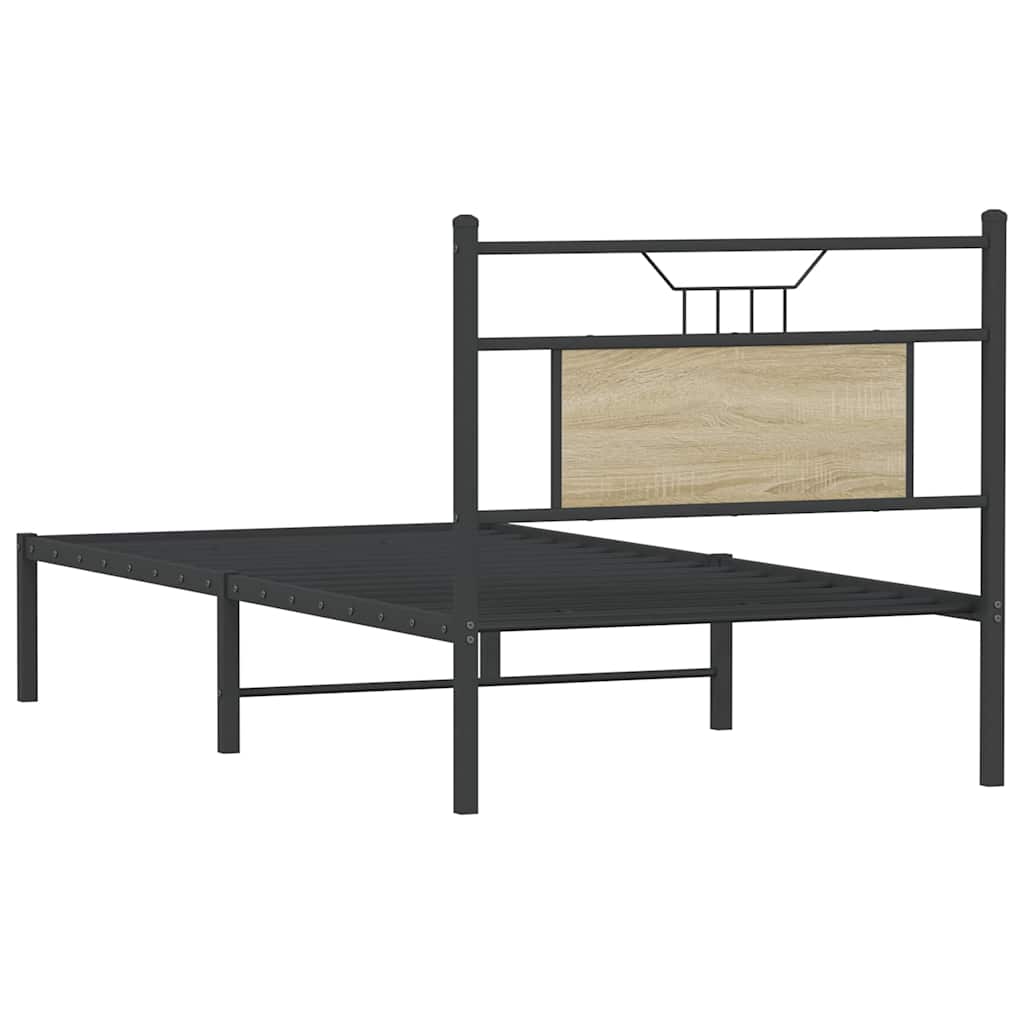Bed Frame without Mattress Sonoma Oak 90x200 cm Engineered Wood