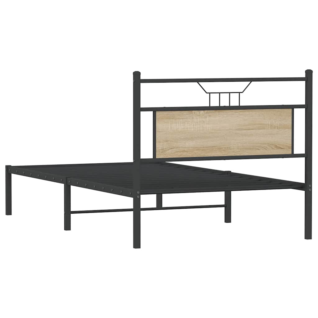Bed Frame without Mattress Sonoma Oak 100x200 cm Engineered Wood