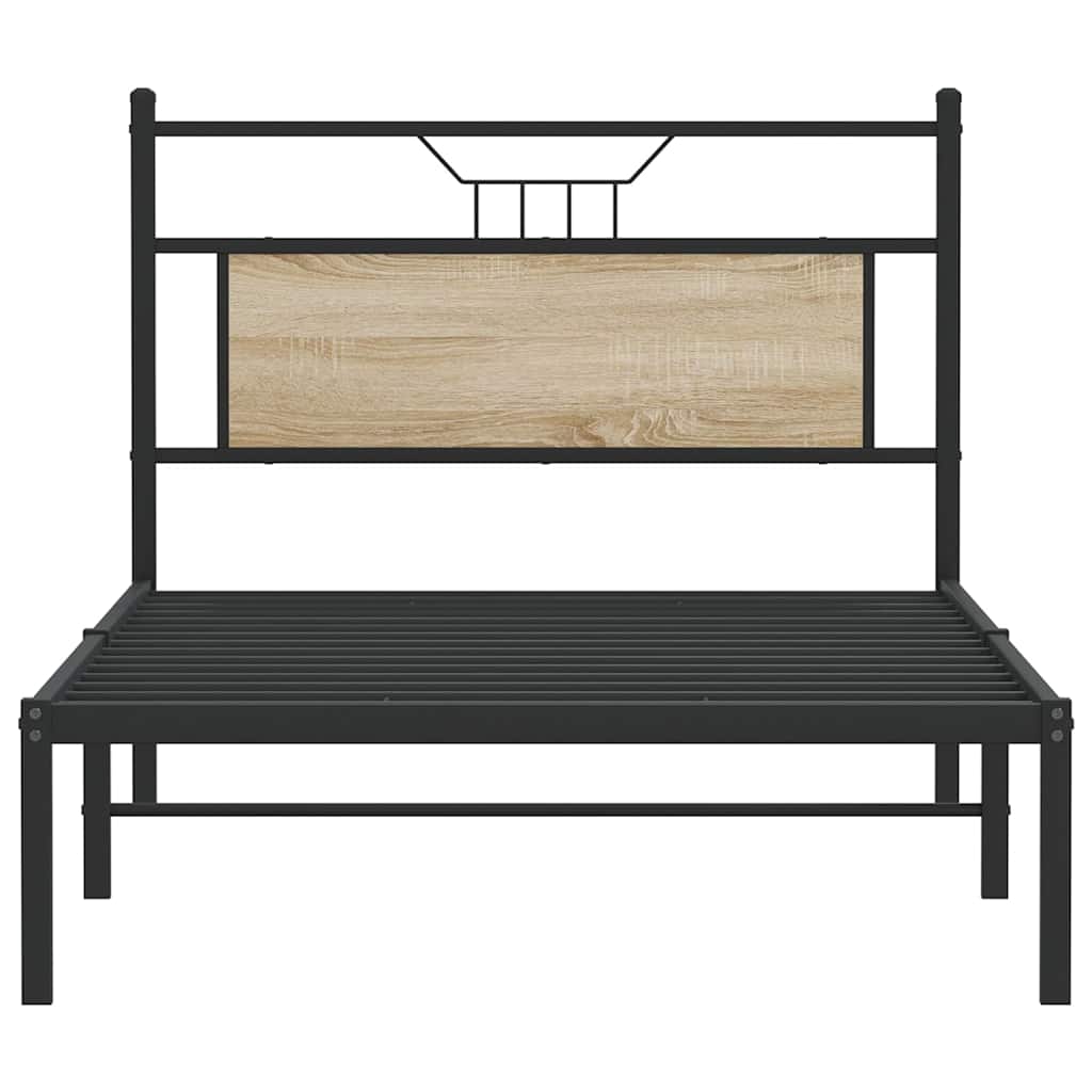 Bed Frame without Mattress Sonoma Oak 107x203 cm Engineered Wood