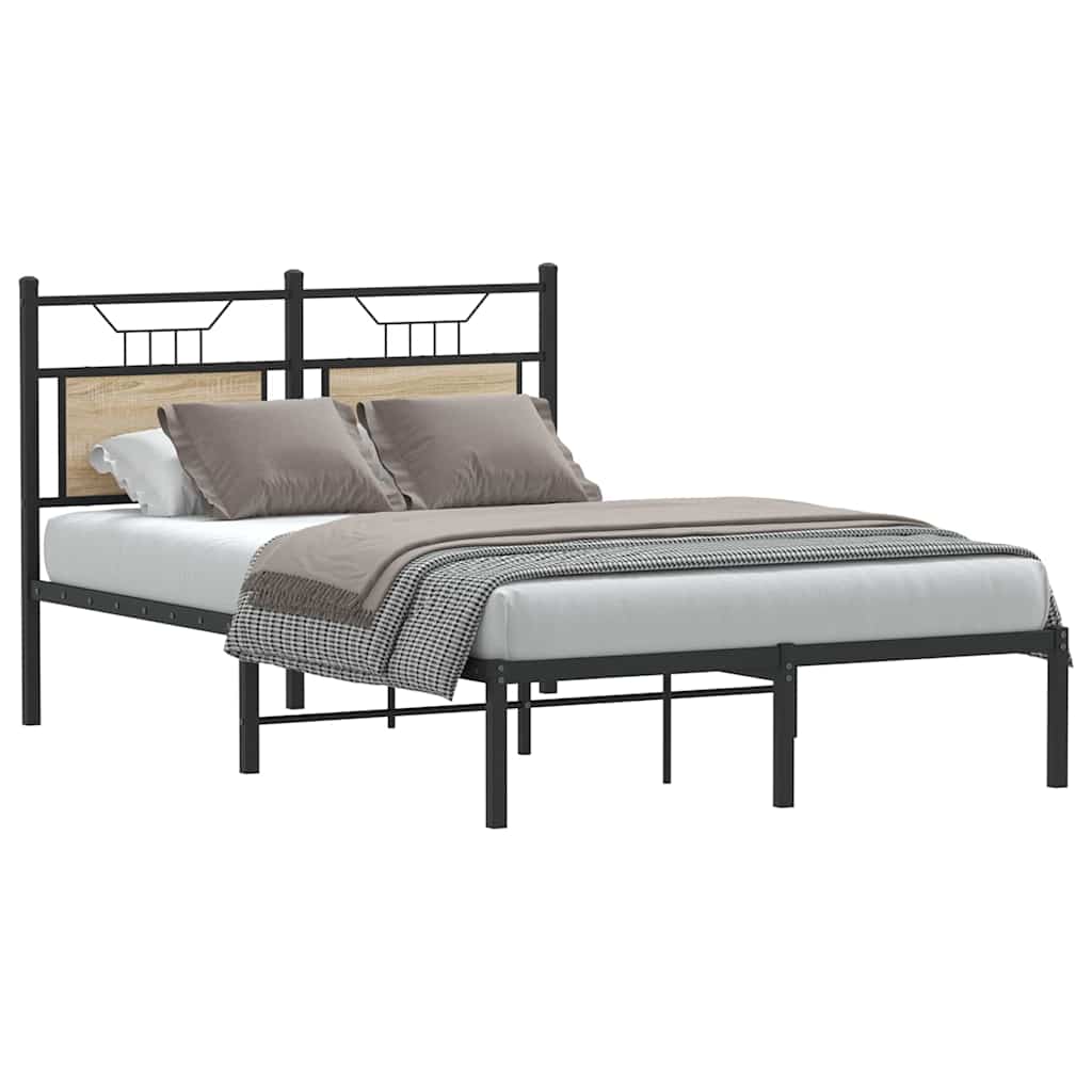 Bed Frame without Mattress Sonoma Oak 120x190 cm Small Double Engineered Wood
