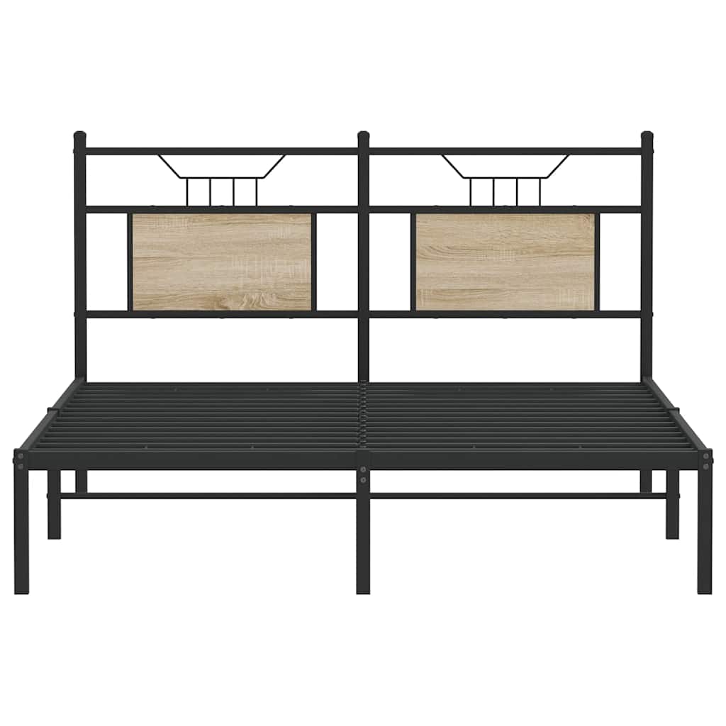 Bed Frame without Mattress Sonoma Oak 150x200 cm King Size Engineered Wood