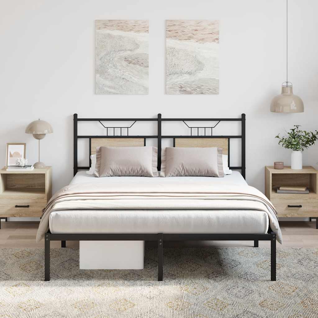 Bed Frame without Mattress Sonoma Oak 150x200 cm King Size Engineered Wood