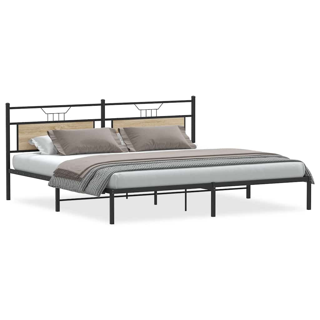 Bed Frame without Mattress Sonoma Oak 193x203 cm Engineered Wood