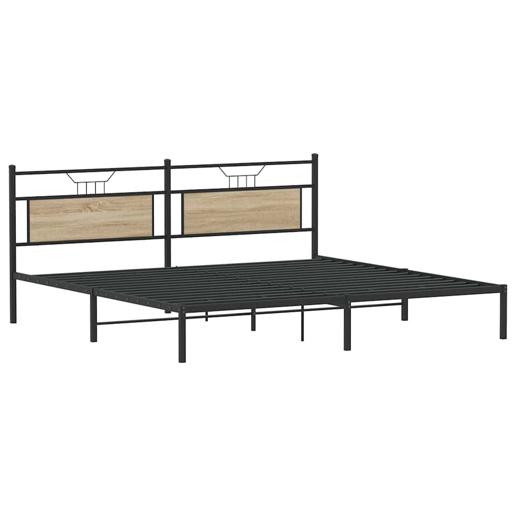 Bed Frame without Mattress Sonoma Oak 193x203 cm Engineered Wood