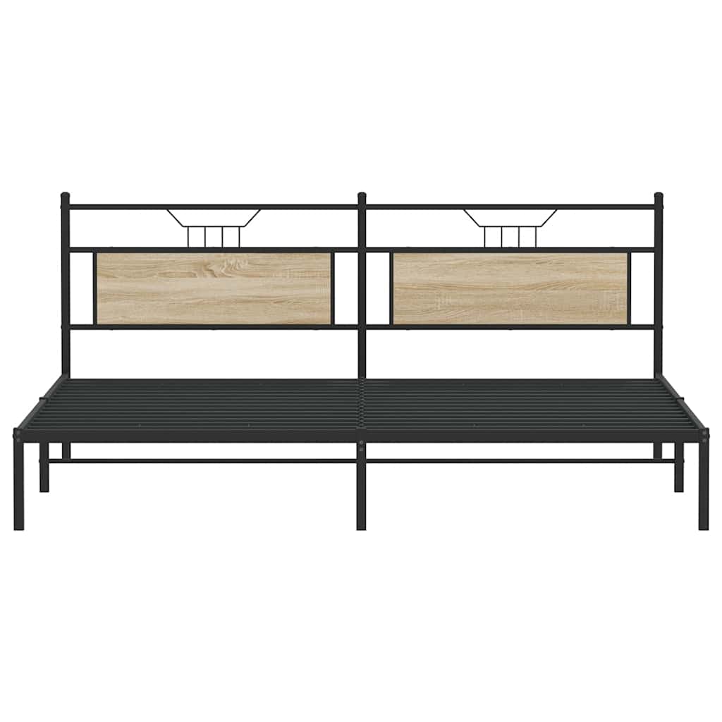 Bed Frame without Mattress Sonoma Oak 193x203 cm Engineered Wood