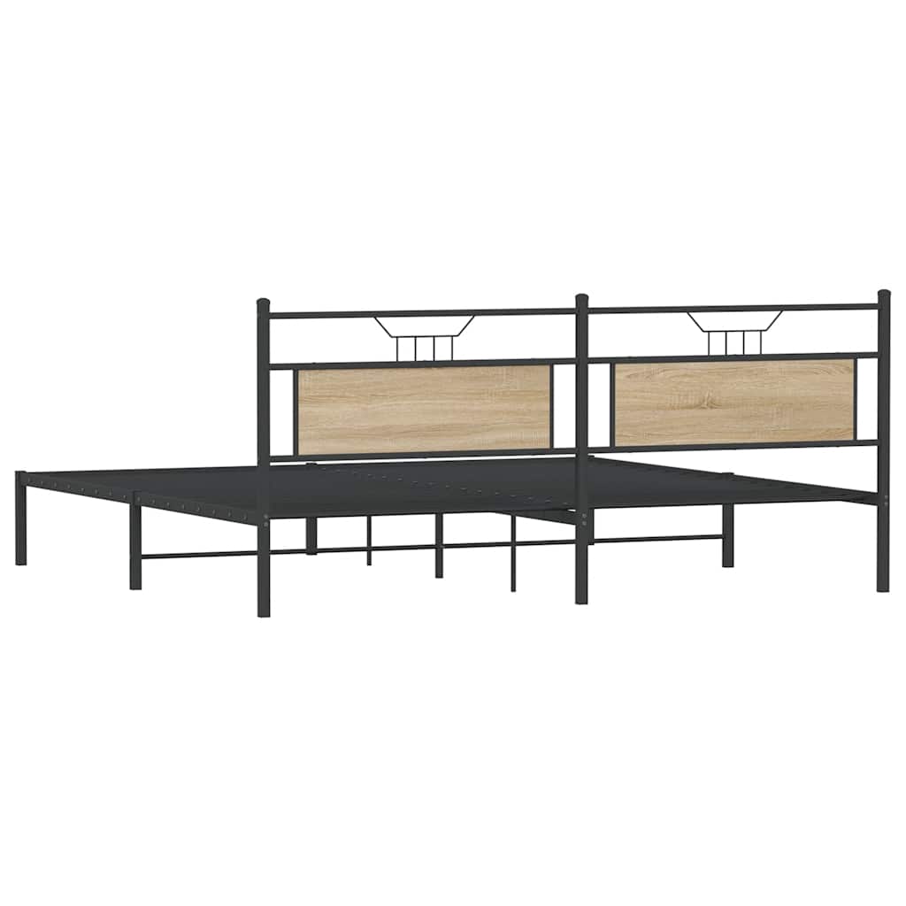 Bed Frame without Mattress Sonoma Oak 193x203 cm Engineered Wood