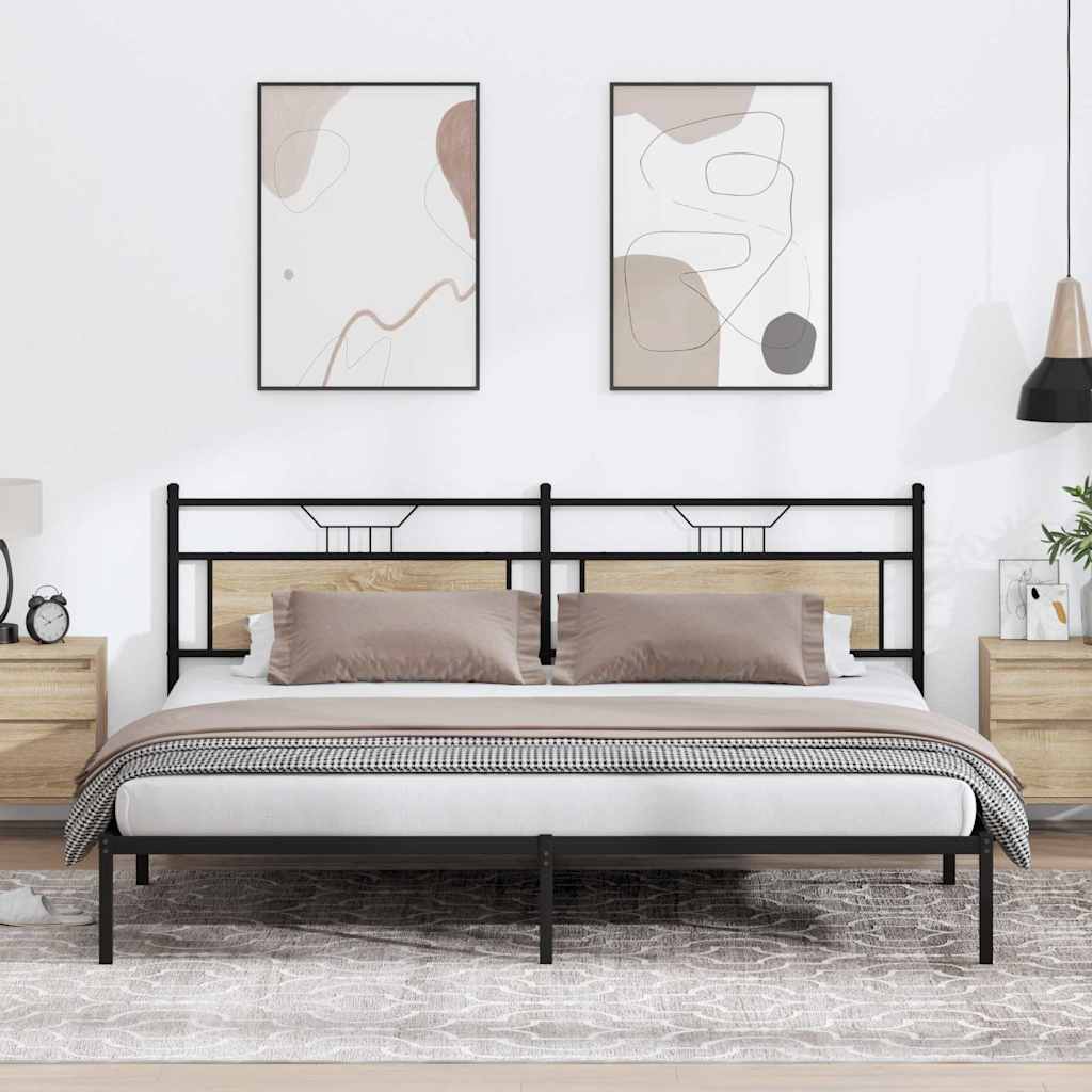 Bed Frame without Mattress Sonoma Oak 193x203 cm Engineered Wood