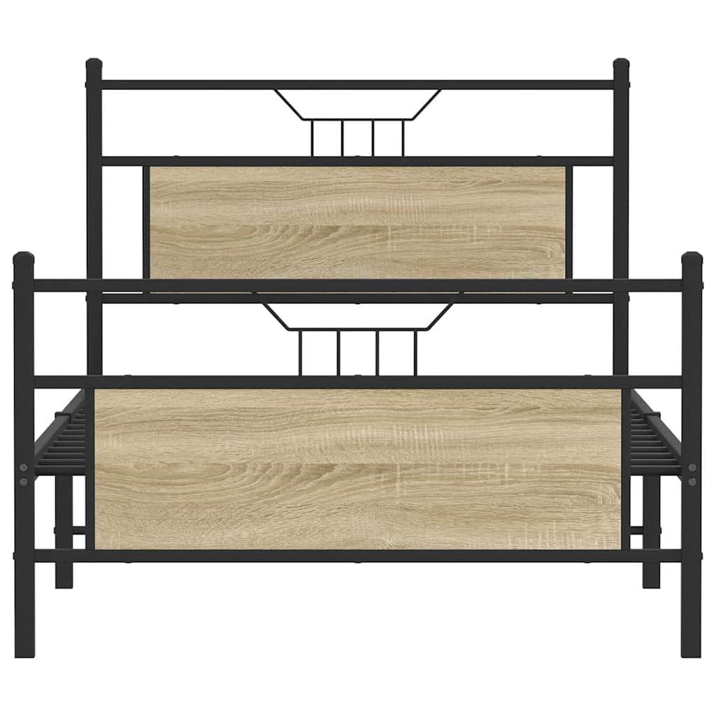 Bed Frame without Mattress Sonoma Oak 100x200 cm Engineered Wood