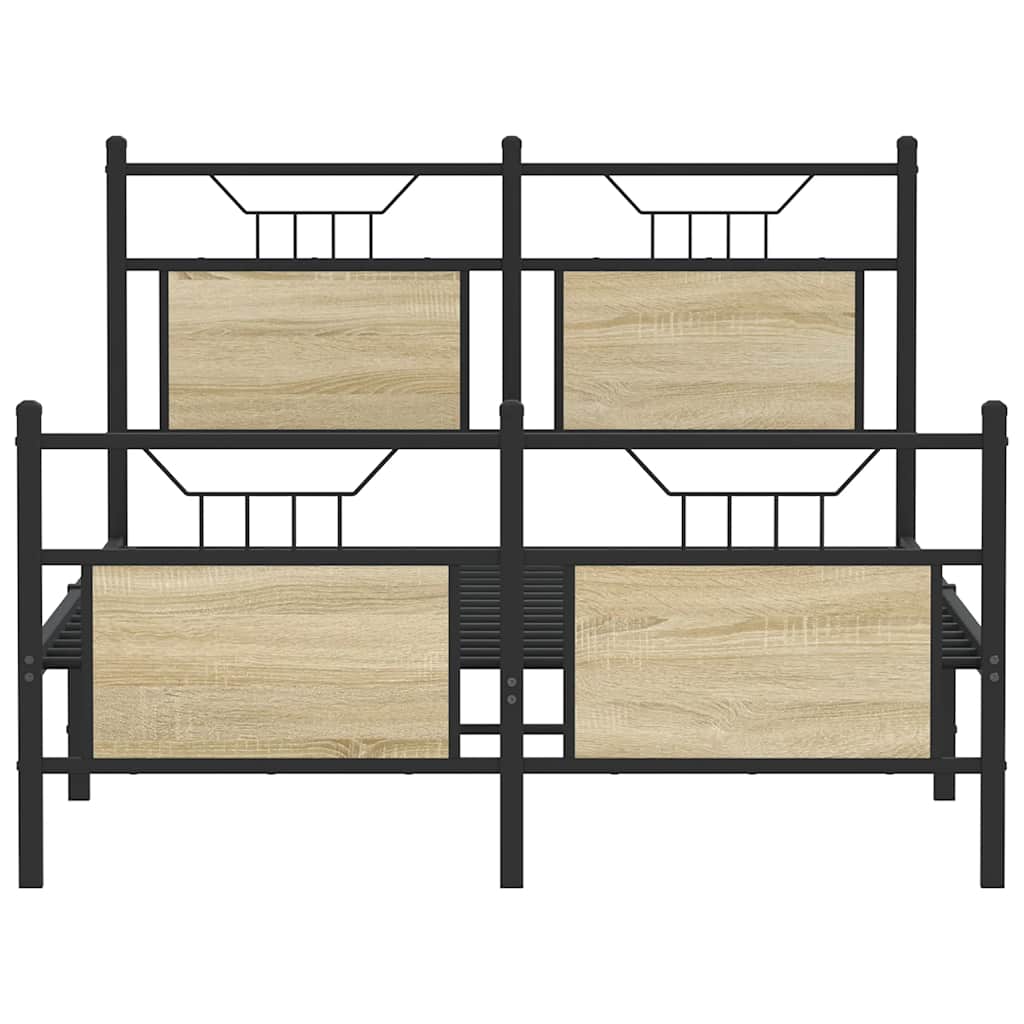 Bed Frame without Mattress Sonoma Oak 137x190 cm Engineered Wood