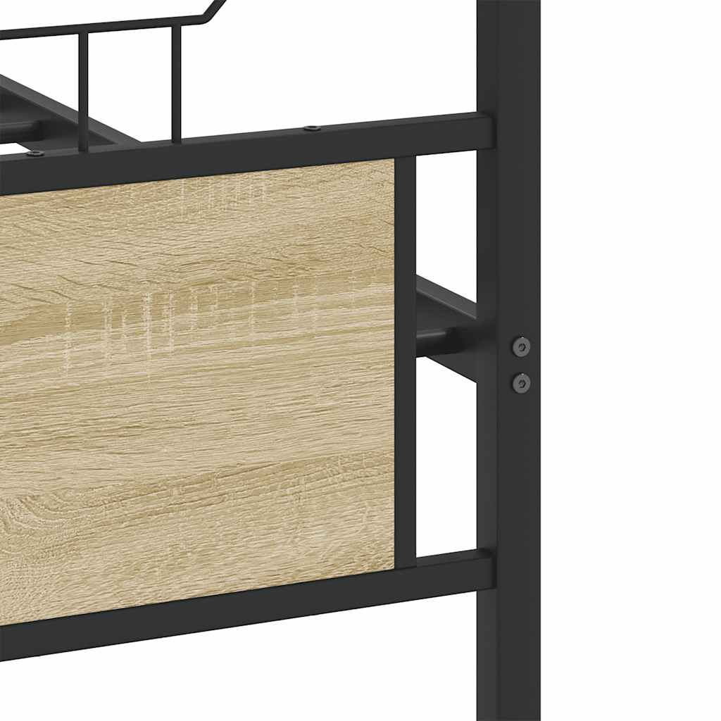 Bed Frame without Mattress Sonoma Oak 137x190 cm Engineered Wood