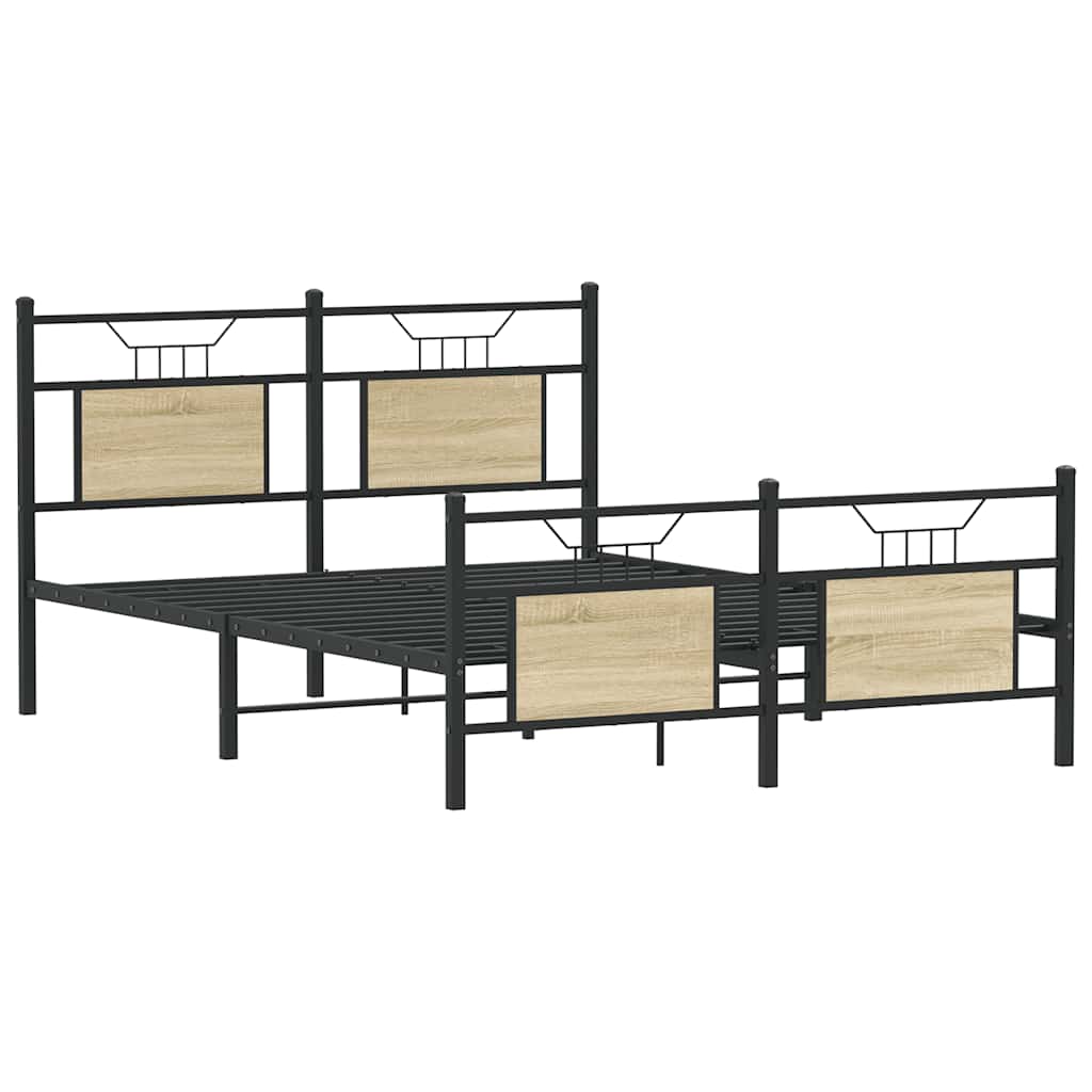 Bed Frame without Mattress Sonoma Oak 140x190 cm Engineered Wood