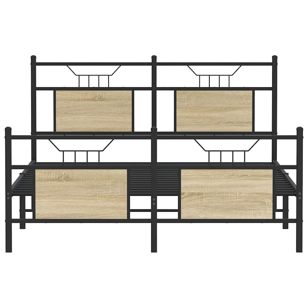 Bed Frame without Mattress Sonoma Oak 140x190 cm Engineered Wood