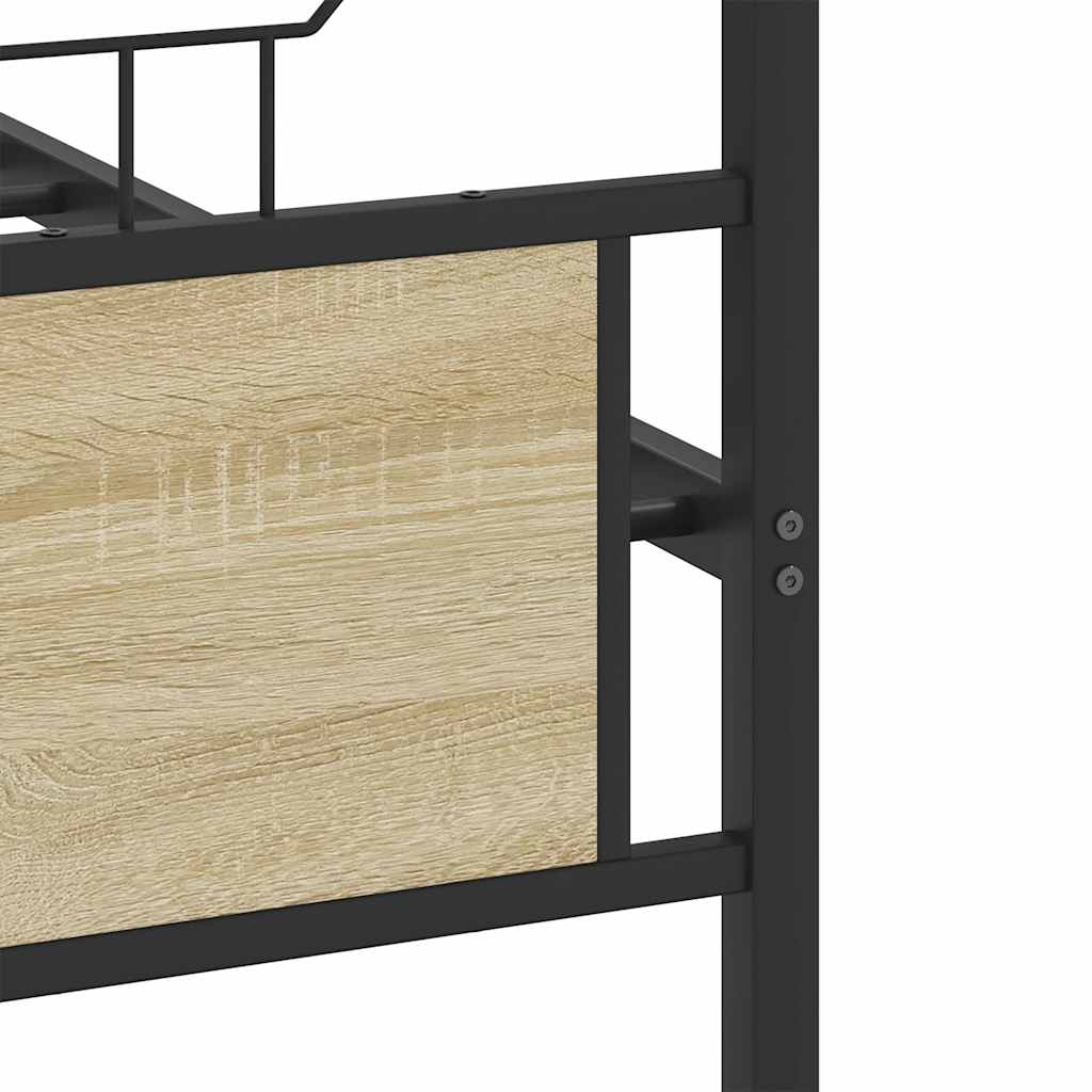 Bed Frame without Mattress Sonoma Oak 140x200 cm Engineered Wood