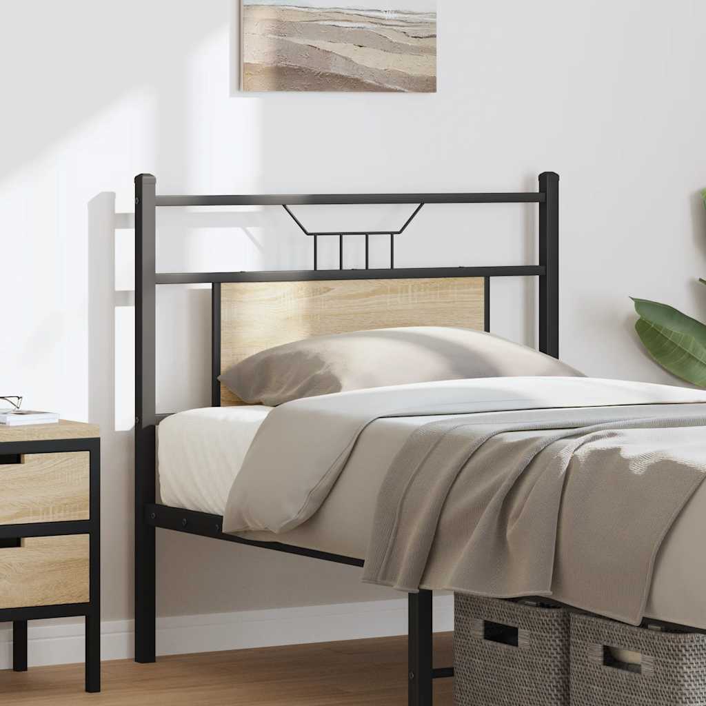Headboard Sonoma Oak 75 cm Engineered Wood and Steel