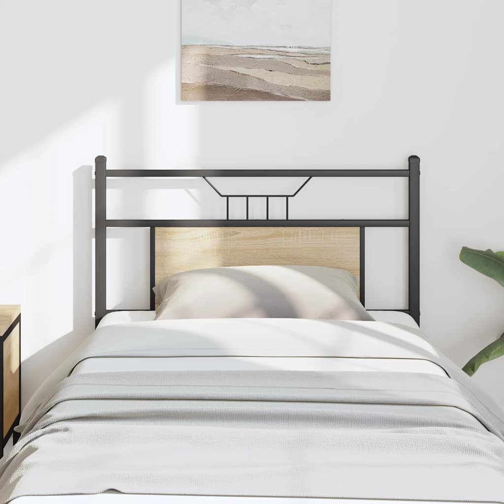 Headboard Sonoma Oak 75 cm Engineered Wood and Steel