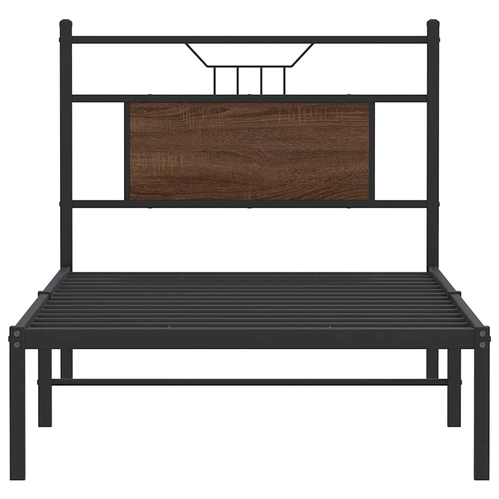 Bed Frame without Mattress Brown Oak 80x200 cm Engineered Wood