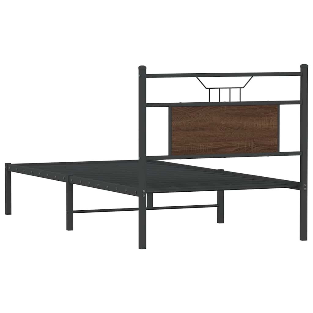 Bed Frame without Mattress Brown Oak 80x200 cm Engineered Wood