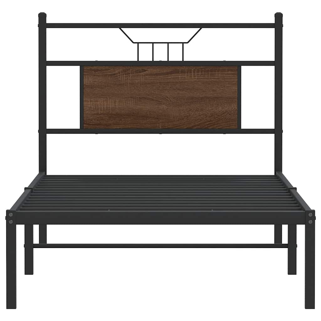 Bed Frame without Mattress Brown Oak 90x200 cm Engineered Wood