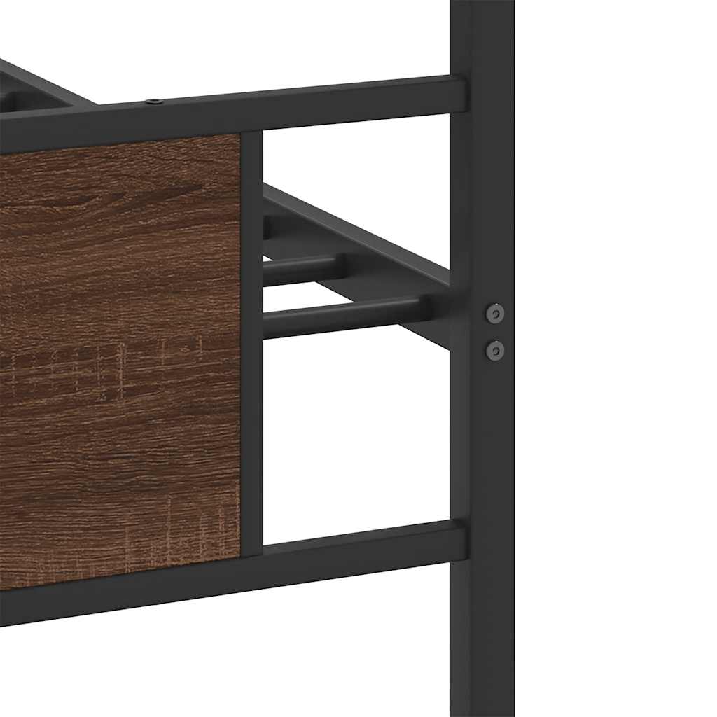 Bed Frame without Mattress Brown Oak 80x200 cm Engineered Wood