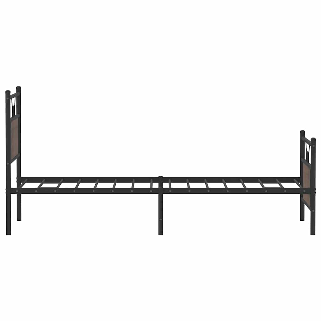 Bed Frame without Mattress Brown Oak 90x200 cm Engineered Wood
