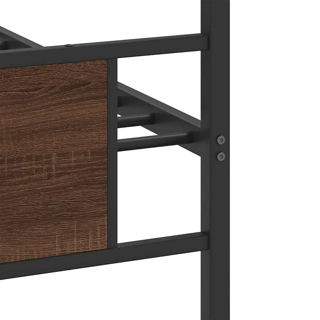 Bed Frame without Mattress Brown Oak 90x200 cm Engineered Wood