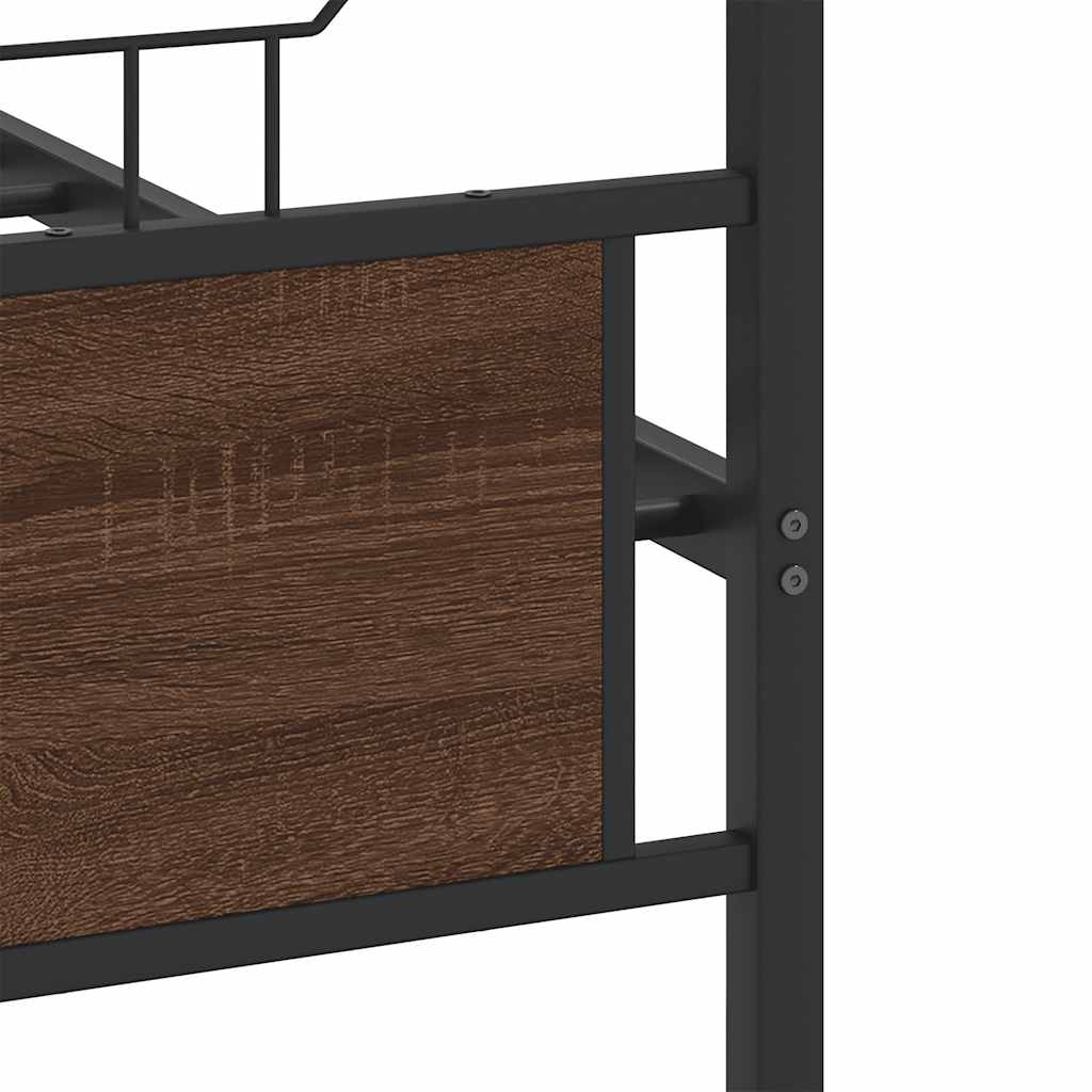 Bed Frame without Mattress Brown Oak 120x190 cm Small Double Engineered Wood