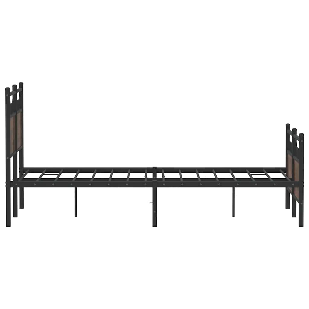 Bed Frame without Mattress Brown Oak 120x200 cm Engineered Wood