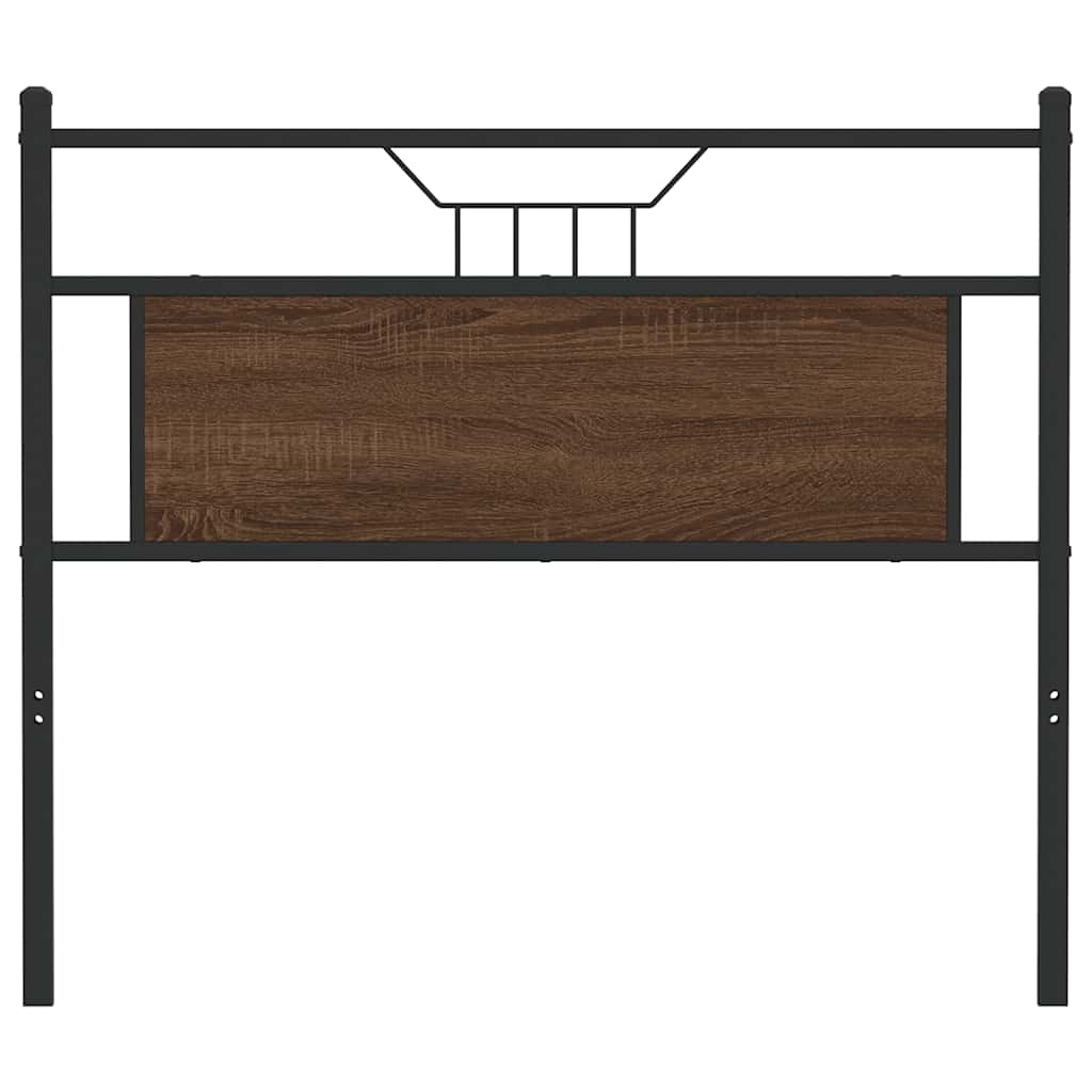 Headboard Brown Oak 100 cm Engineered Wood and Steel