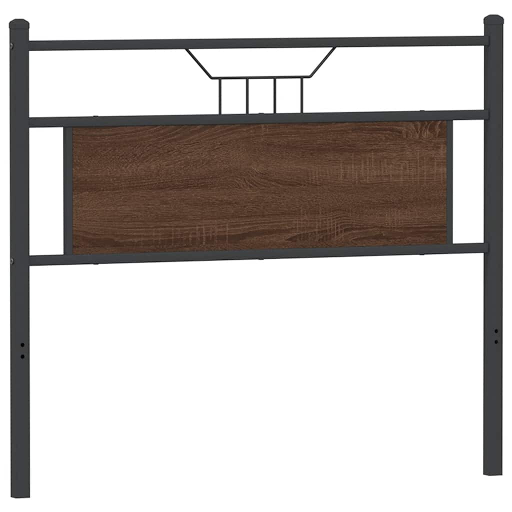 Headboard Brown Oak 100 cm Engineered Wood and Steel