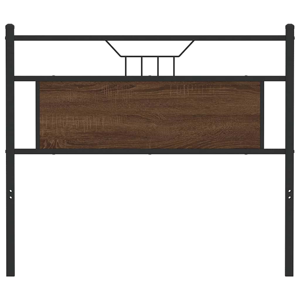 Headboard Brown Oak 107 cm Engineered Wood and Steel