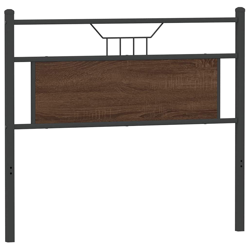 Headboard Brown Oak 107 cm Engineered Wood and Steel