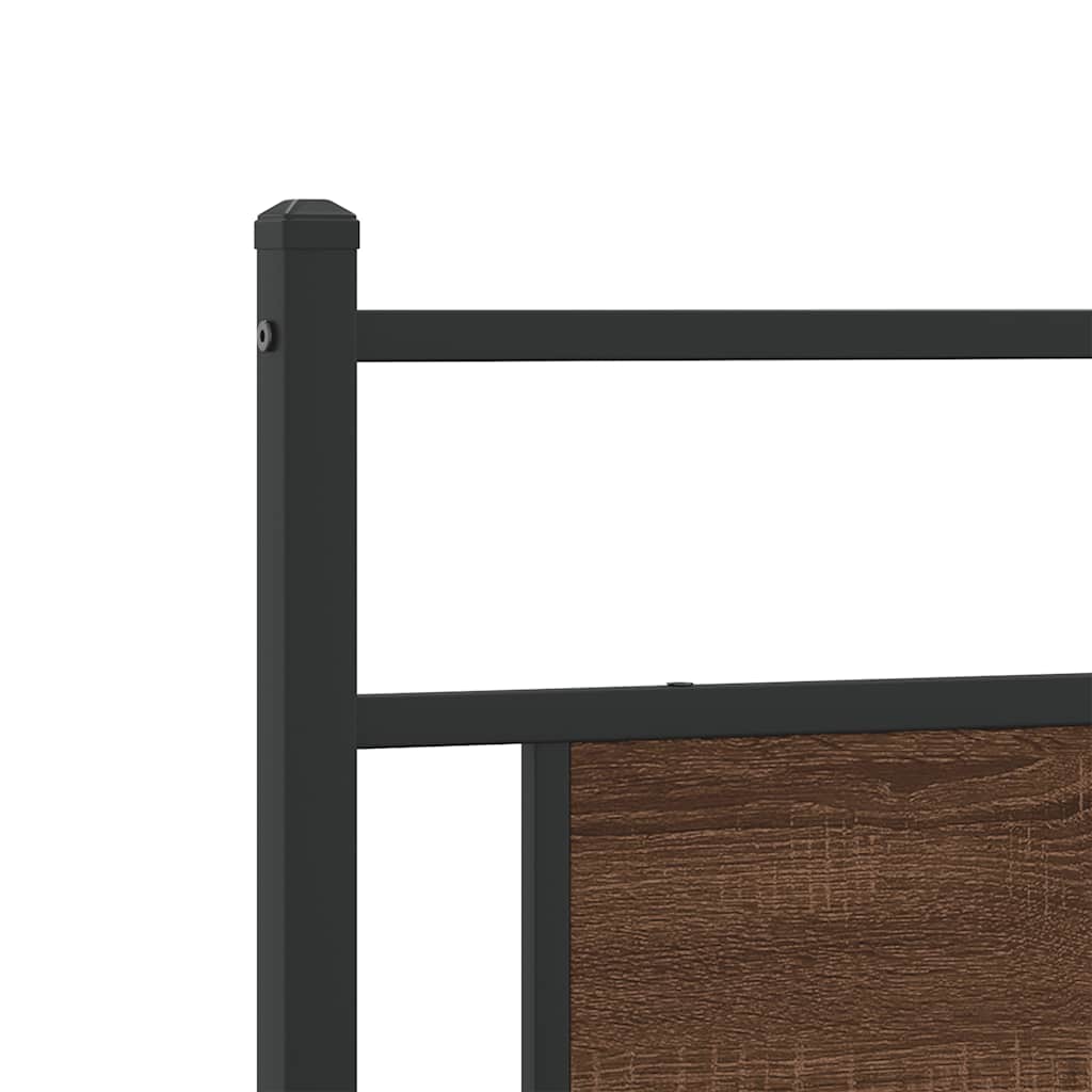 Headboard Brown Oak 107 cm Engineered Wood and Steel